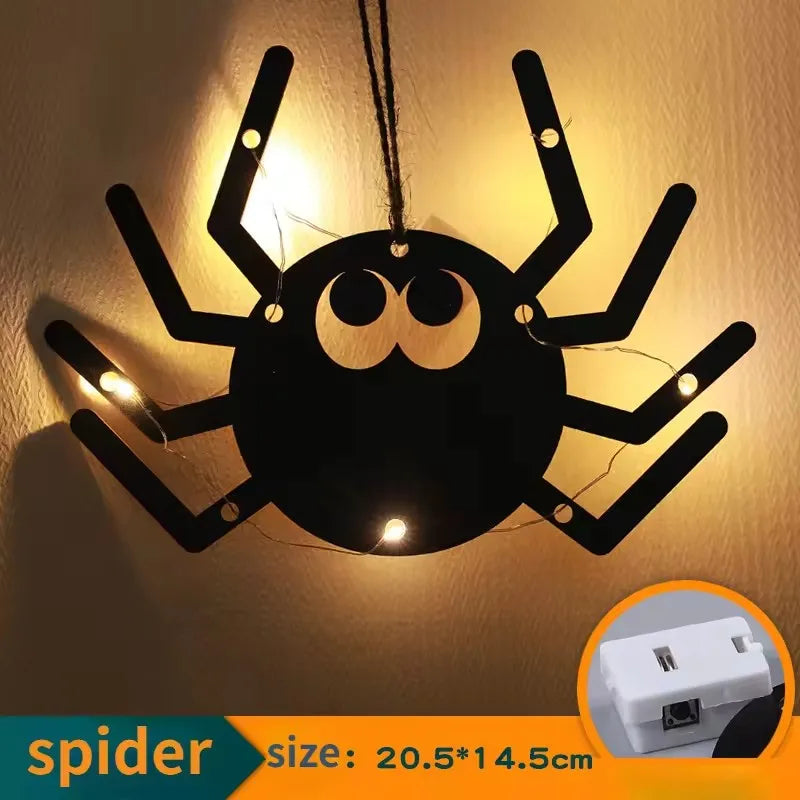 10 LED Halloween Hanging Decoration – Castle, Witch & Ghost Halloween Hanging Decor Babs F