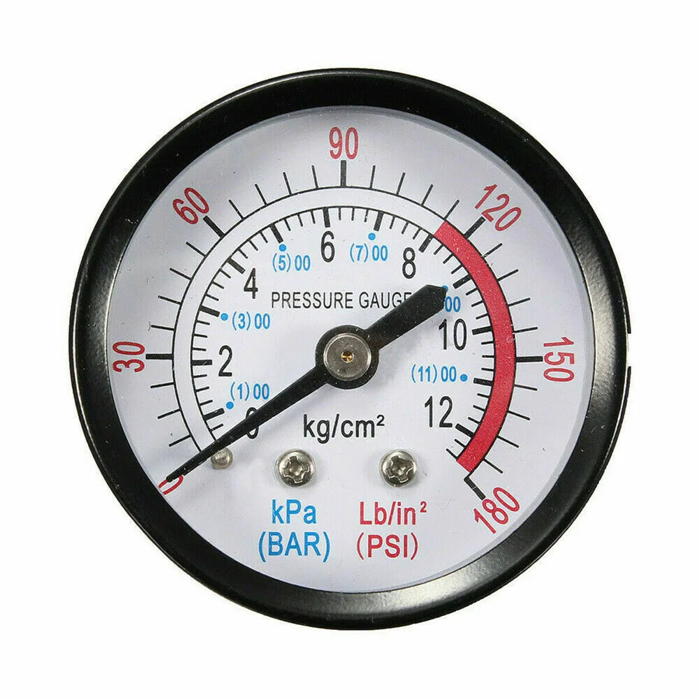 50mm Air Pressure Gauge 1/4" BSP 0-180 PSI 0-12 Bar Manometer Pressure Gauge Babs A