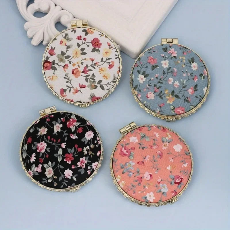 Mini Foldable Makeup Mirror – Chinese Floral Two-Sided Compact Compact Makeup Mirror Babs