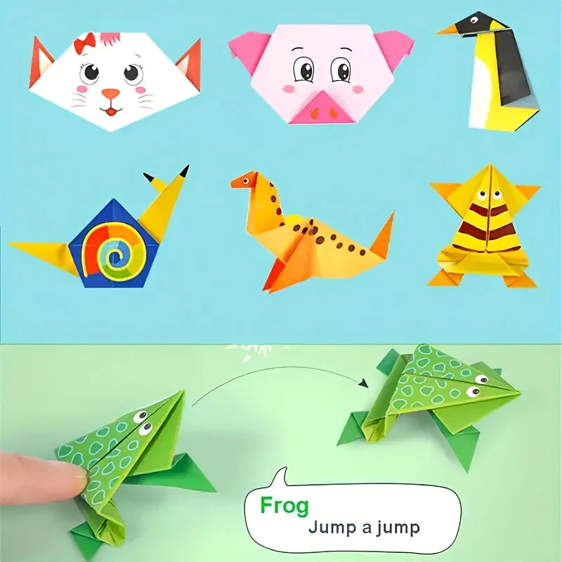 Kids' Colorful Double-Sided Origami Paper Set & Instructions Kids Origami Craft Set Babs
