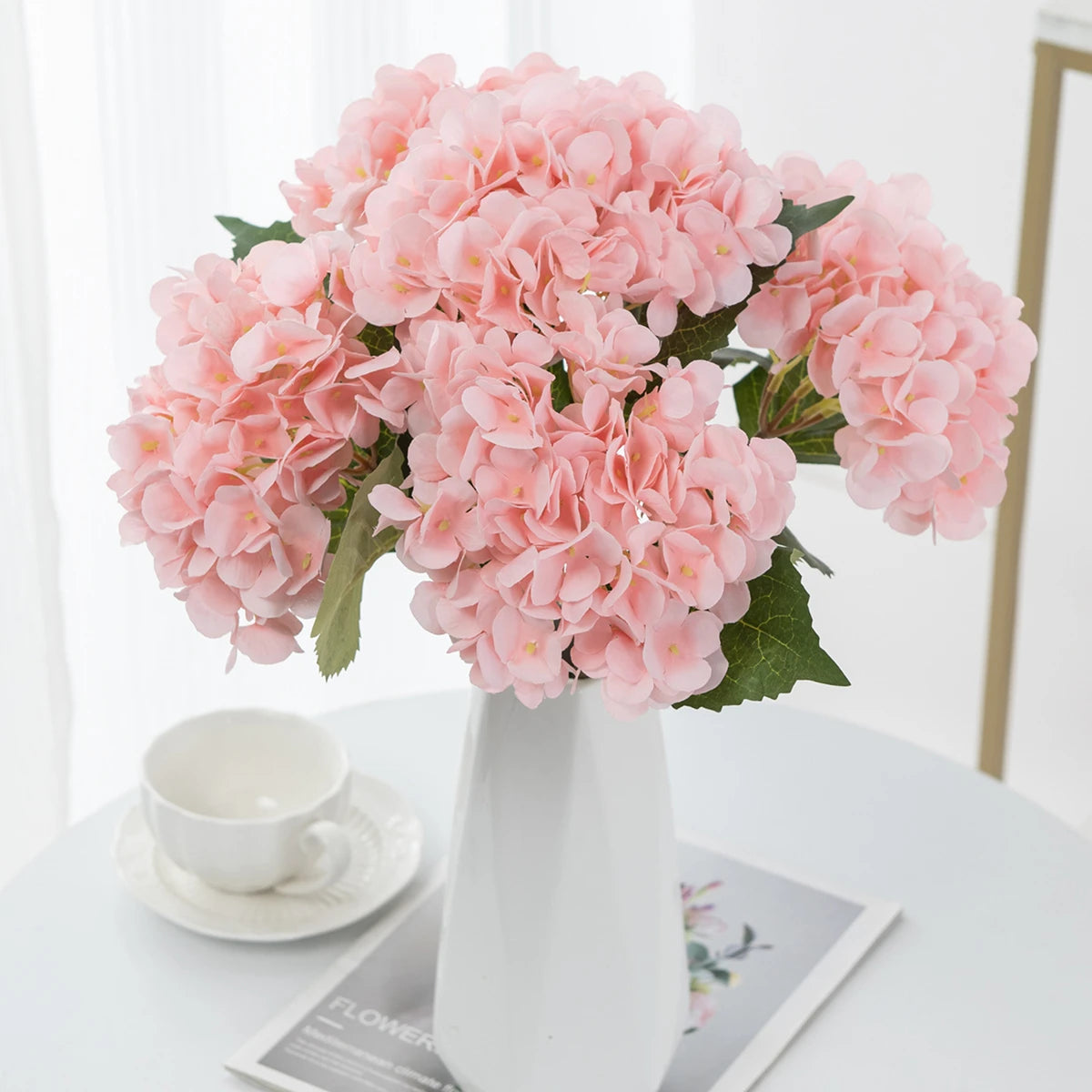 Artificial Silk Hydrangea Bouquets 4/8 Pcs – Long Branch Decor Artificial Flower Bouquet Babs