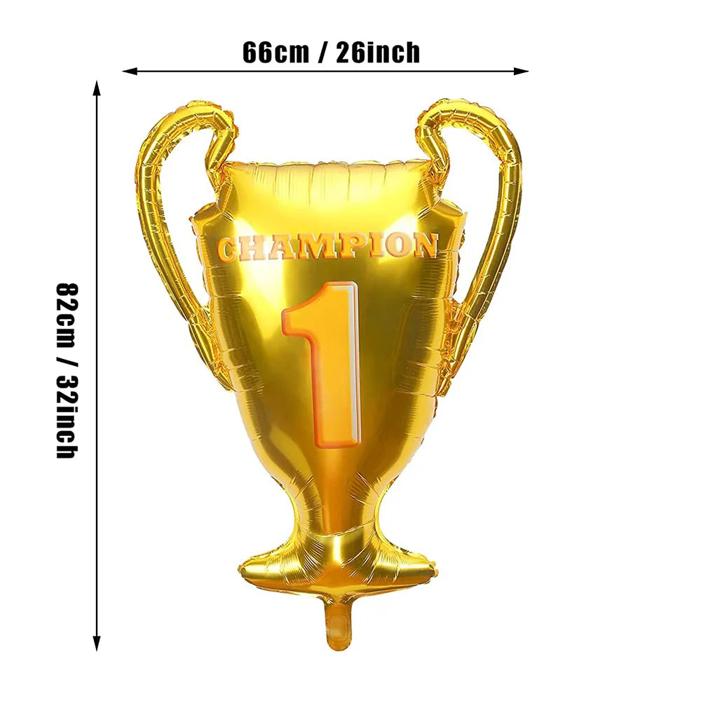 Gold Champion Trophy Foil Balloons – 3-Piece Party Set Foil Party Balloons Babs