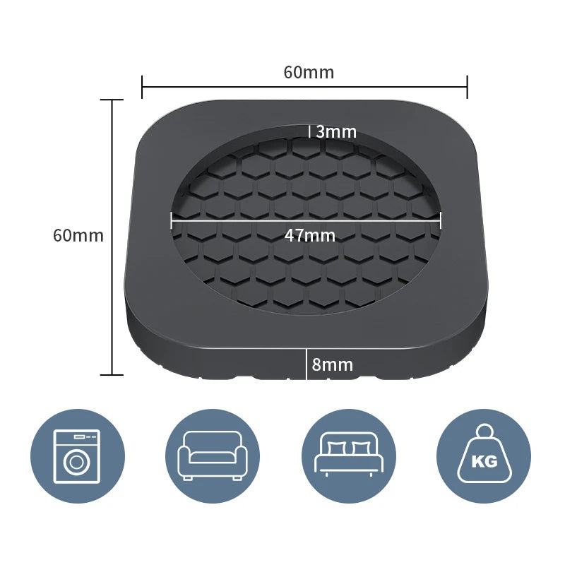 Anti-Vibration Rubber Feet Pads – Washer, Fridge & Furniture Anti-Vibration Feet Pads Babs