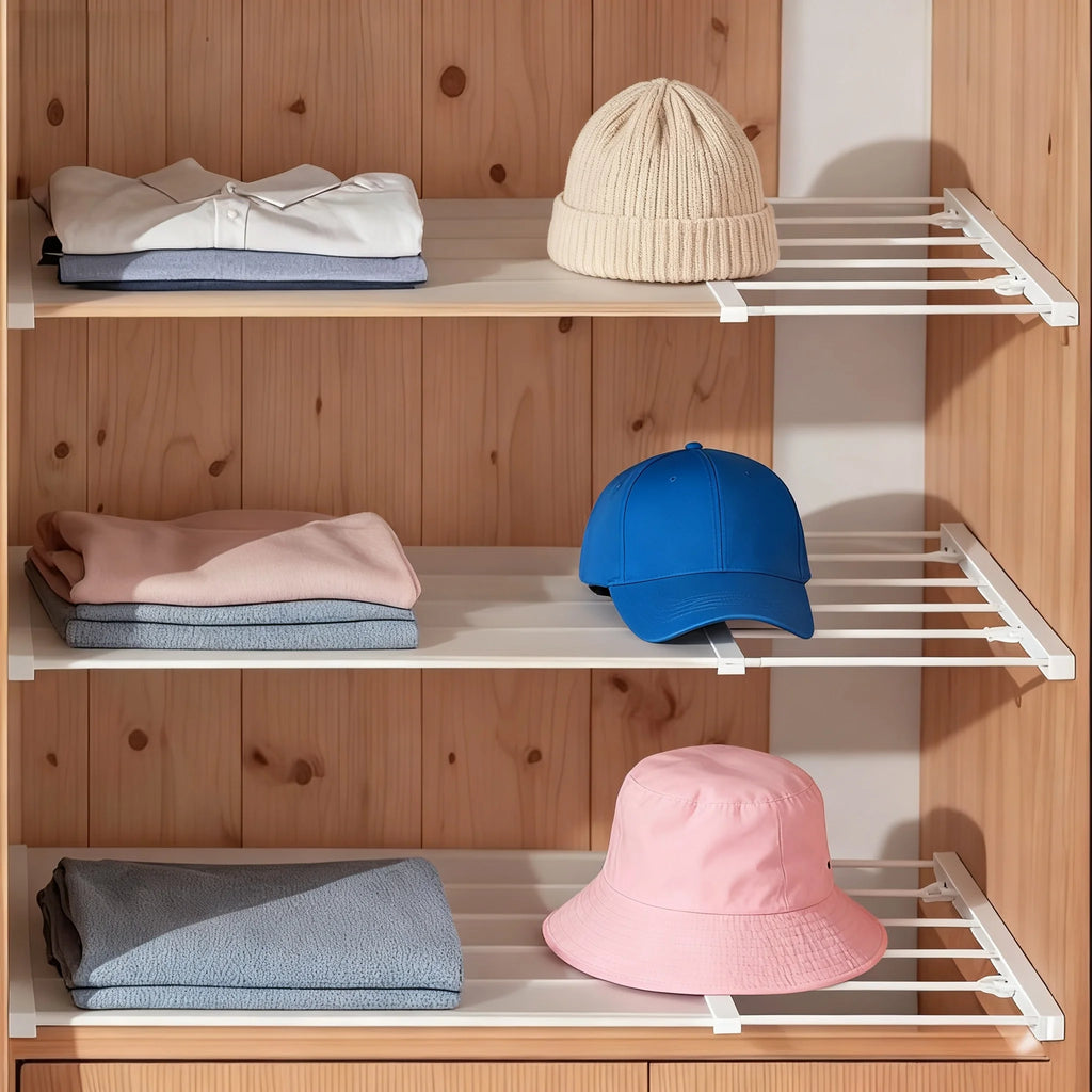 Expandable Tension Shelf Organizer – Closet, Cabinet & Kitchen Tension Shelf Organizer Babs