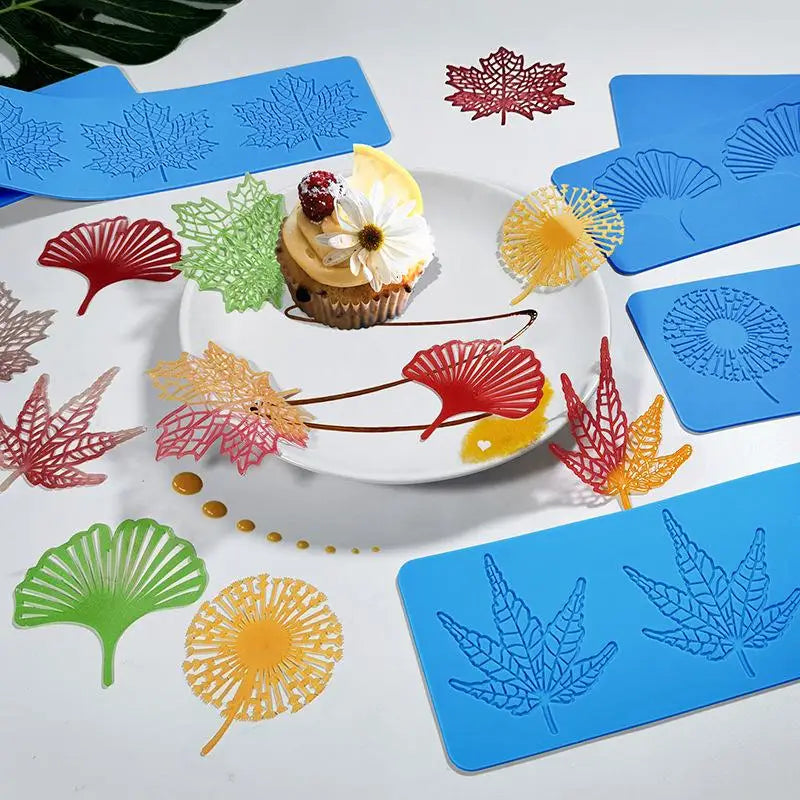 Silicone Fondant Chocolate Mold – Leaf Shapes, 5-Grid Baking Silicone Baking Mold Babs