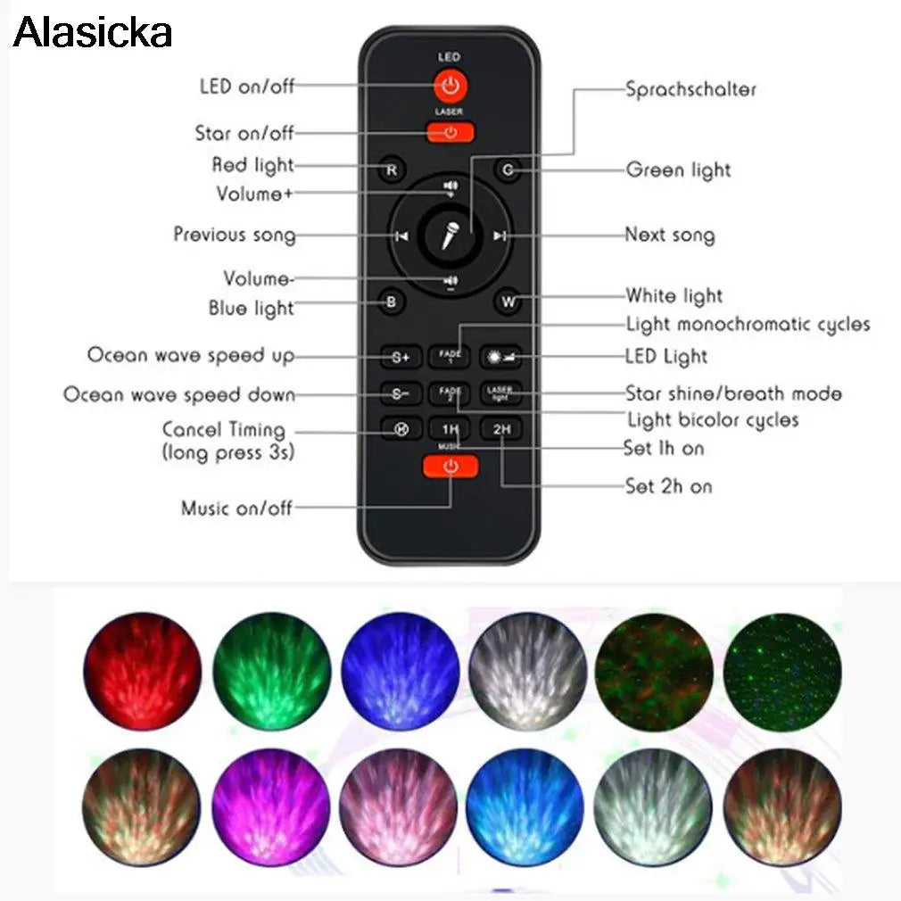 LED Galaxy Star Projector Night Light with Remote Control Star Projector Lamp Babs