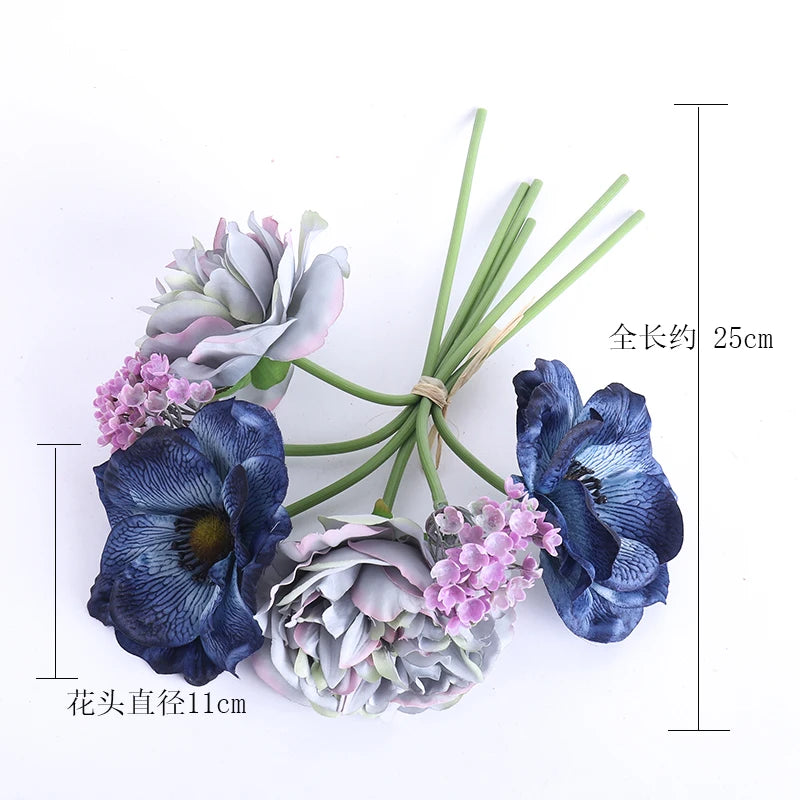 Silk Peony & Poppy Artificial Flower Bouquet | Home & Wedding Artificial Flower Bouquet Babs