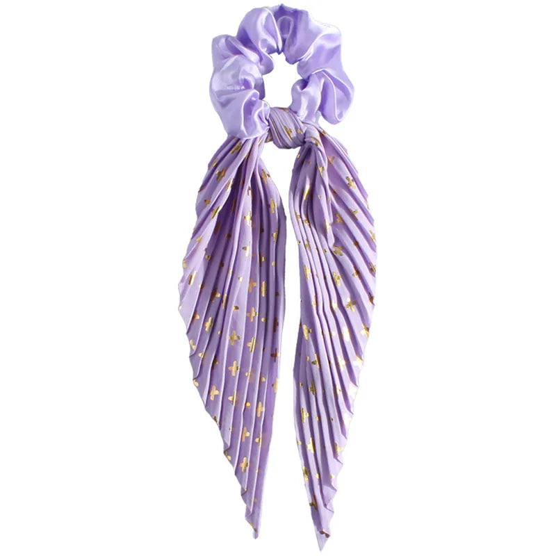 Retro Handmade Crinkle Linen Scrunchie Hair Tie for Women Crinkle Scrunchie Babs 2pcs