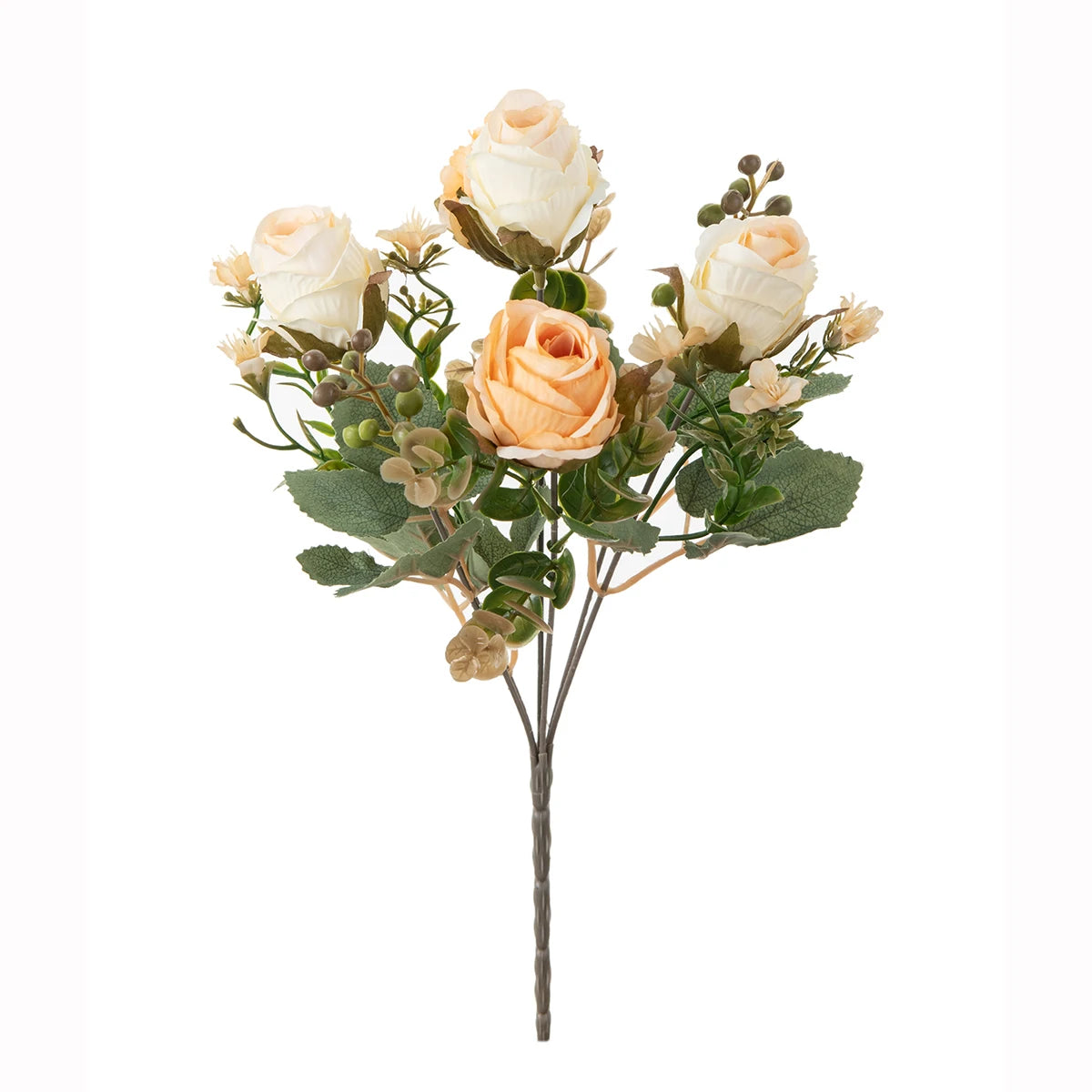 Silk Rose Artificial Flower Bouquet – Wedding & Home Decor Artificial Flower Bouquet Babs colour3 1pc