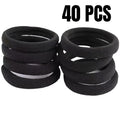 Seamless Black Hair Ties – No-Crease High Elastic Ponytail Bands Hair Ties Babs Black 40 pcs