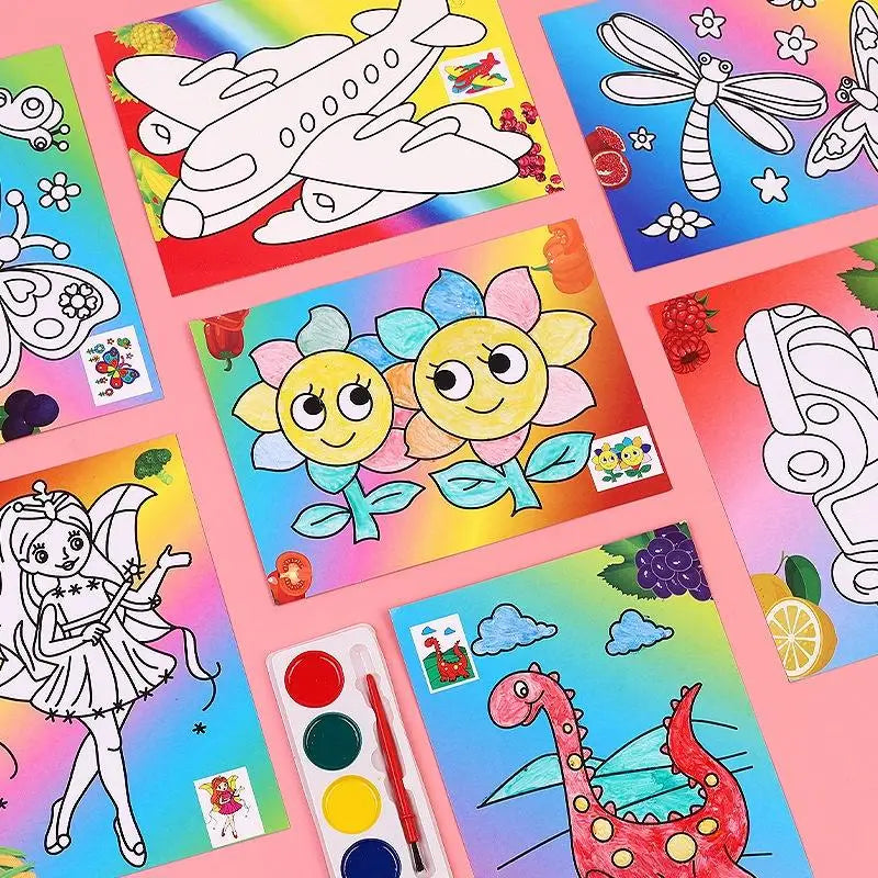 Kids DIY Watercolor Painting Set – Safe Washable Art Kit Kids Art Kit Babs 10pcs Black