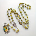 Glass Cross Rosary Necklace – Catholic Religious Pendant Religious Pendant Necklace Babs 1pc