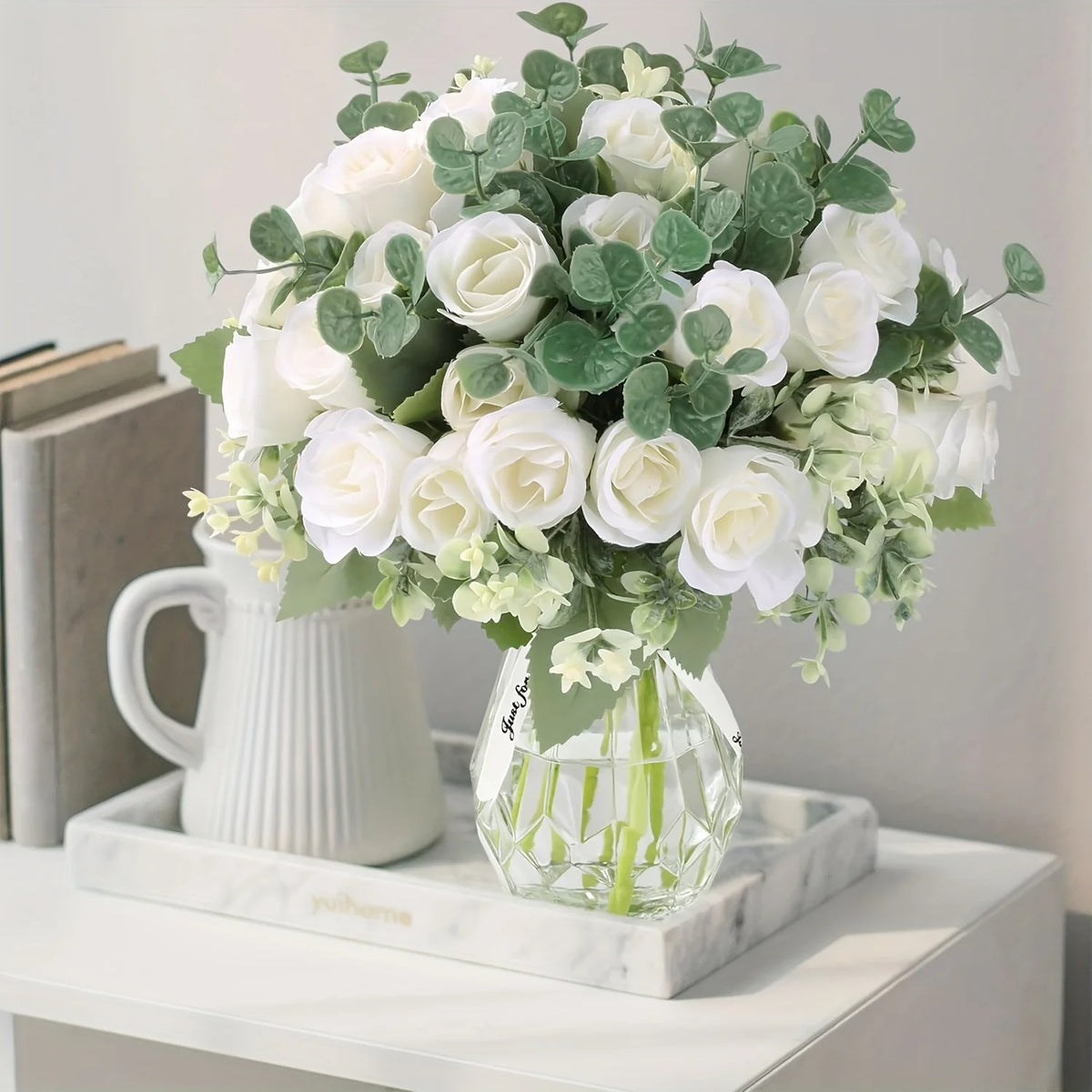 Silk Artificial Rose Bouquet 10-Head Wedding & Home Decor Artificial Flower Bouquet Babs