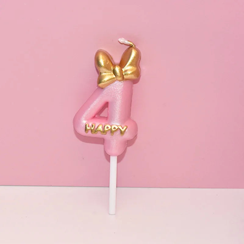 Pink Number Cake Topper Candles 0–9 | Girls Birthday Party Birthday Cake Candles Babs 4