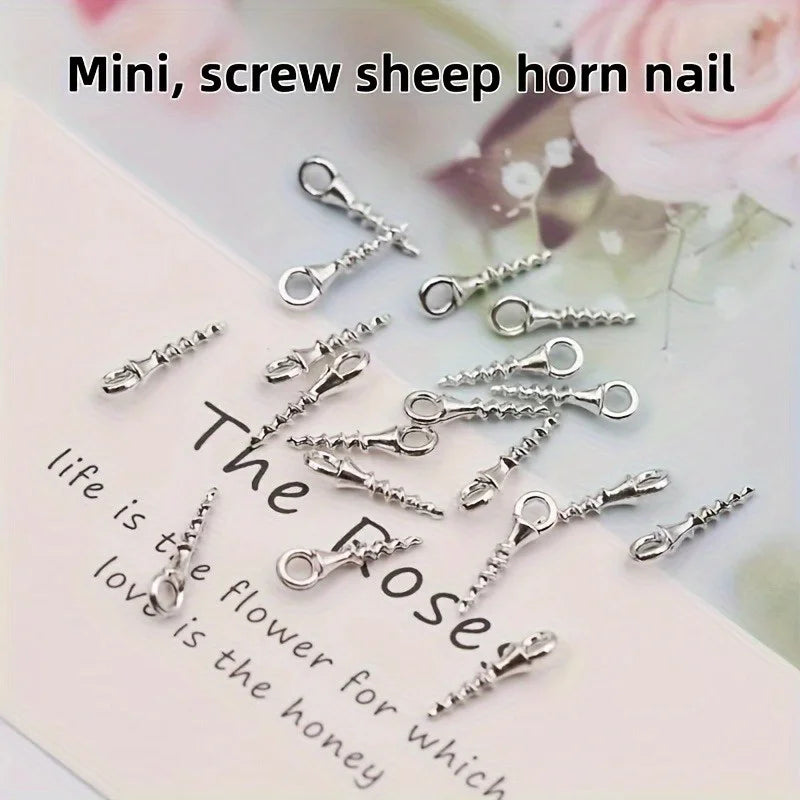 100 Mini Aluminum Eye Screws M2*3 for Wood, Walls & DIY Eye Screws Babs