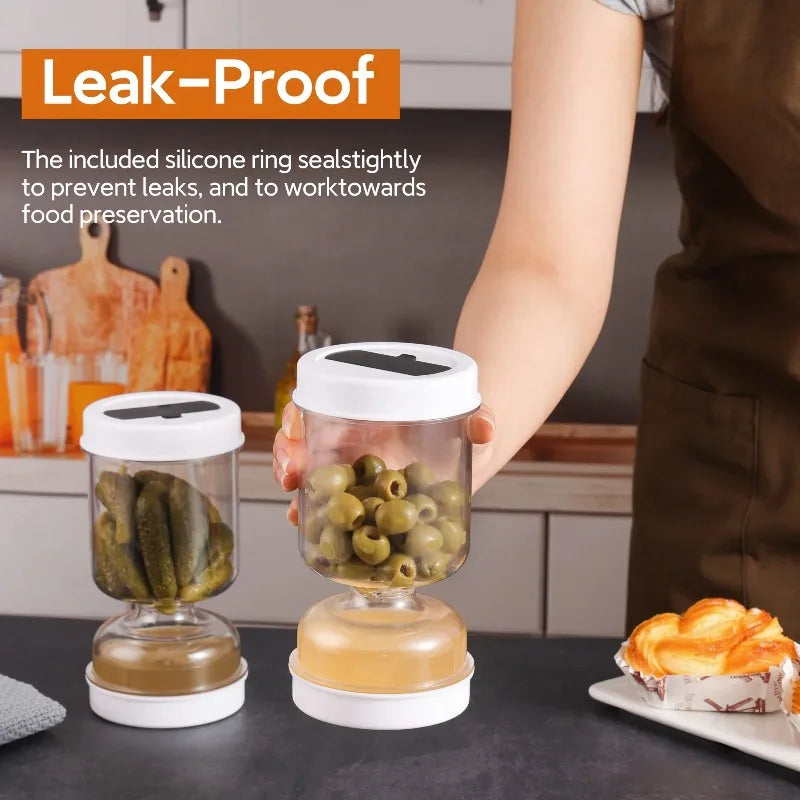 Pickle Storage Jar – Dry Wet Separation Container with Fork Food Storage Container Babs