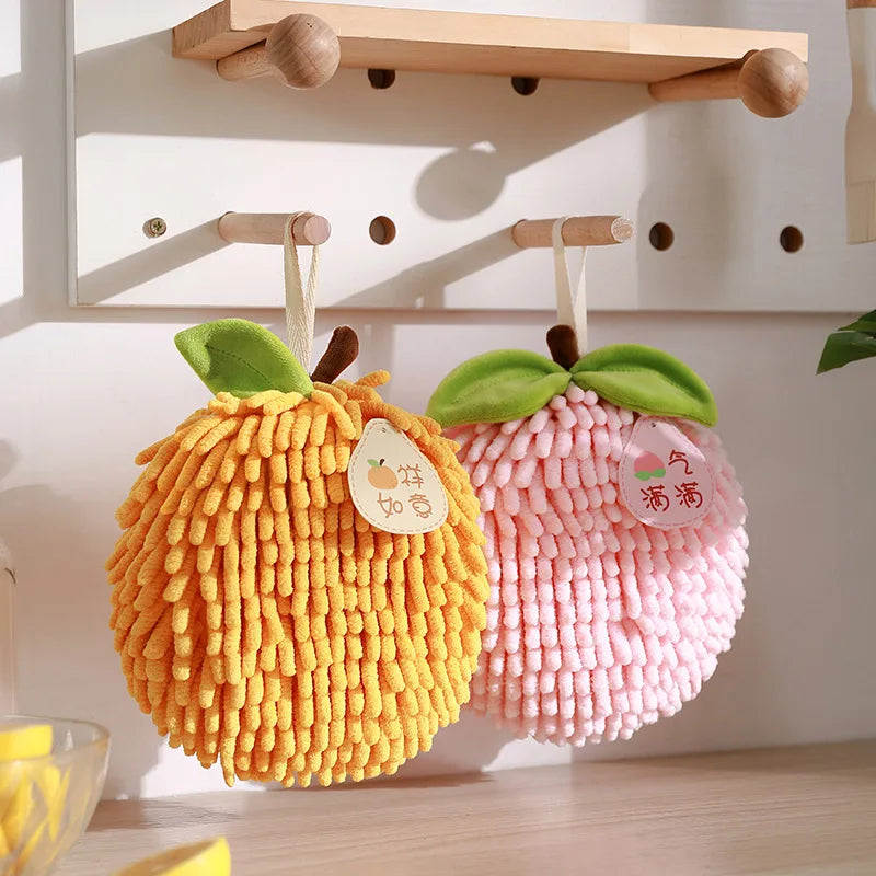 Thick Chenille Hanging Hand Towel – Festive Fruit Design Hanging Hand Towel Babs
