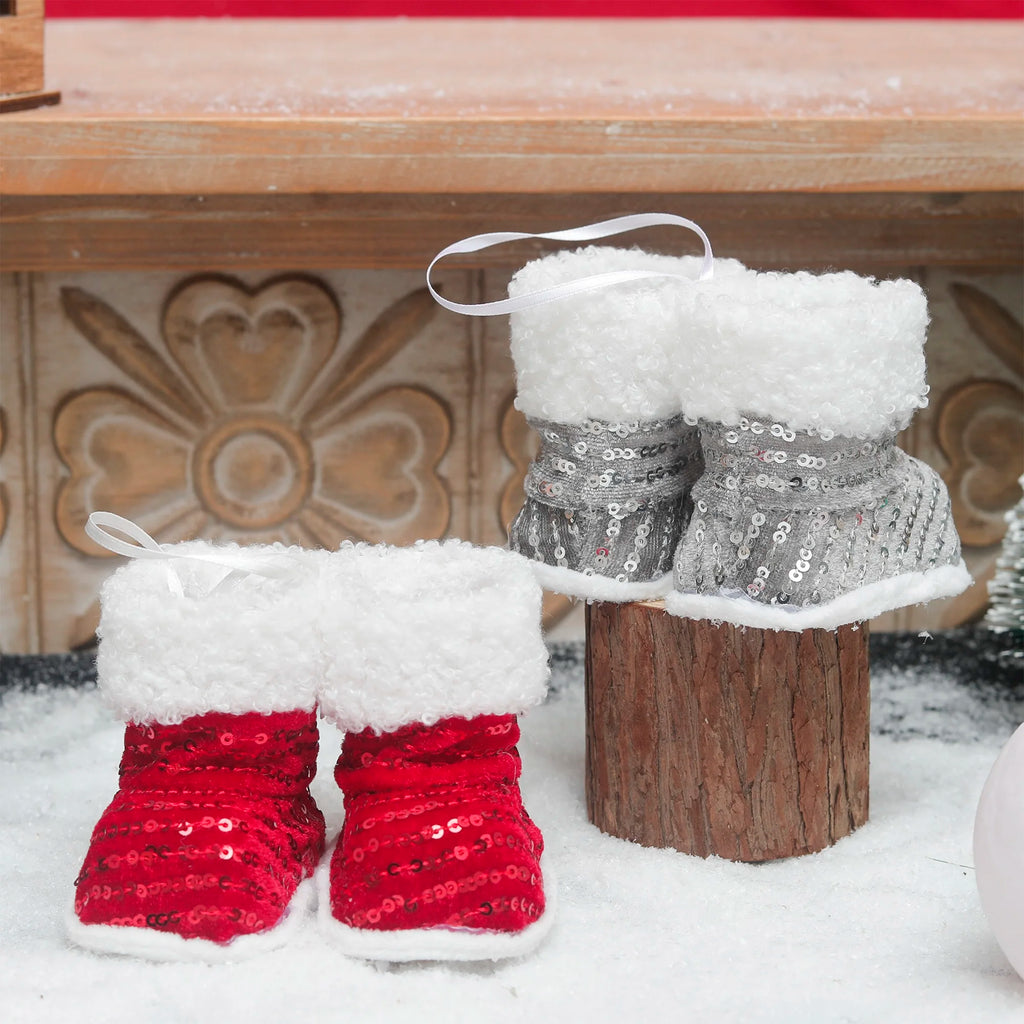 Shiny Christmas Boot Ornaments – Festive Xmas Tree Pendants Christmas Tree Ornament Babs