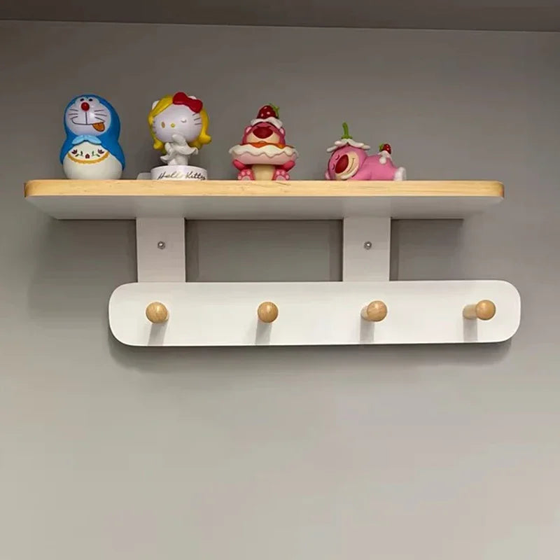 Wall Mounted Wood Coat Rack 8 Hooks – Modern Pine Organizer Wall Mounted Coat Rack Babs