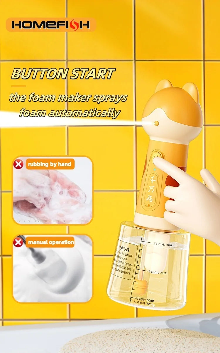 Automatic Pet Bath Foam Maker – Smart Bubble Foamer for Cats Pet Bath Foamer Babs