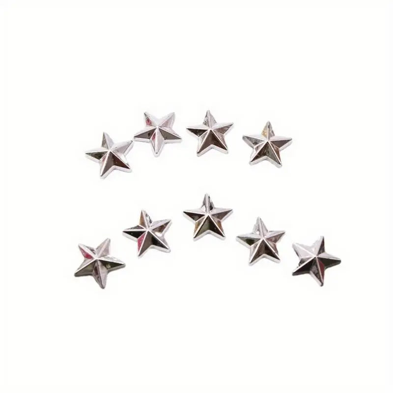 100pcs Acrylic Star Gems Flat Back Gold Silver DIY Clothing Decor DIY Craft Embellishments Babs