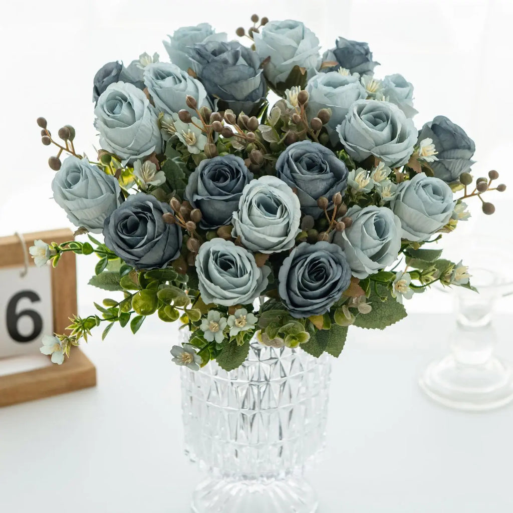 Silk Rose Artificial Flower Bouquet – Wedding & Home Décor Artificial Flower Bouquet Babs