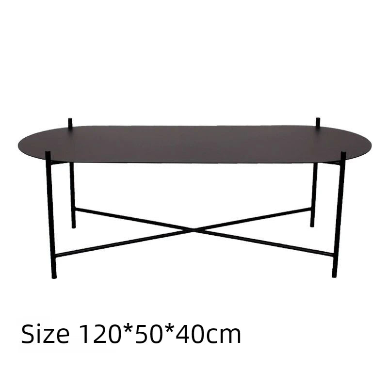 Modern Metal Oval Coffee Table – Nordic Sofa Side Table Metal Coffee Table Babs Black