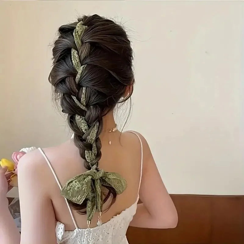 Vintage Floral Lace Hair Band – Boho Bowknot Braided Hairband Braided Hairband Babs