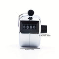 Handheld 4-Digit Metal Tally Counter – Iron Clicker Tool Tally Counter Babs Silver