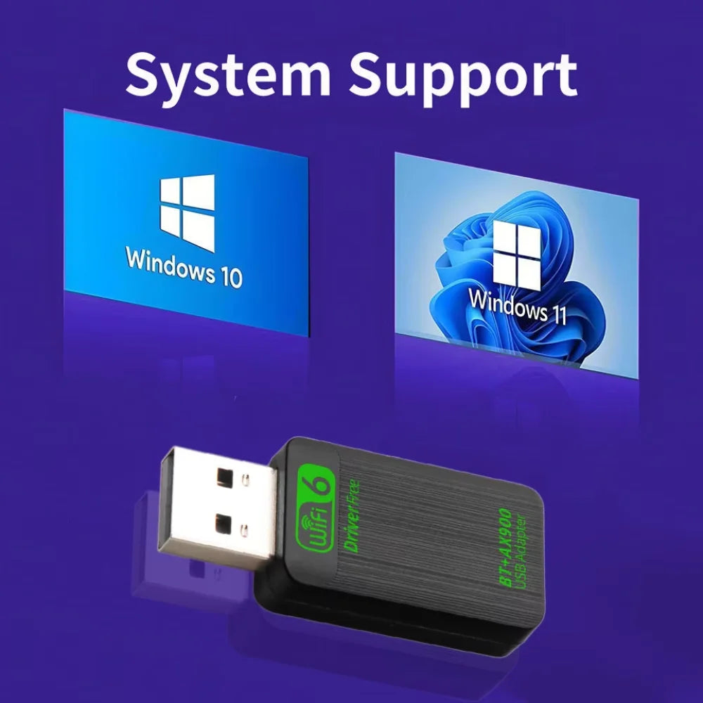 KEBIDUMEI AX900 WiFi 6 Bluetooth 5.4 USB Adapter Dual Band USB WiFi Adapter Babs