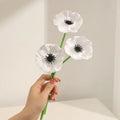 3-Pack Silk Artificial Rose & Poppy Flower Heads for Wedding Decor Artificial Flower Heads Babs White