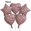 18" Pink Leopard Heart Foil Balloons – Party Decor 5/10/50 Pcs Party Foil Balloons Babs Mix 50pcs