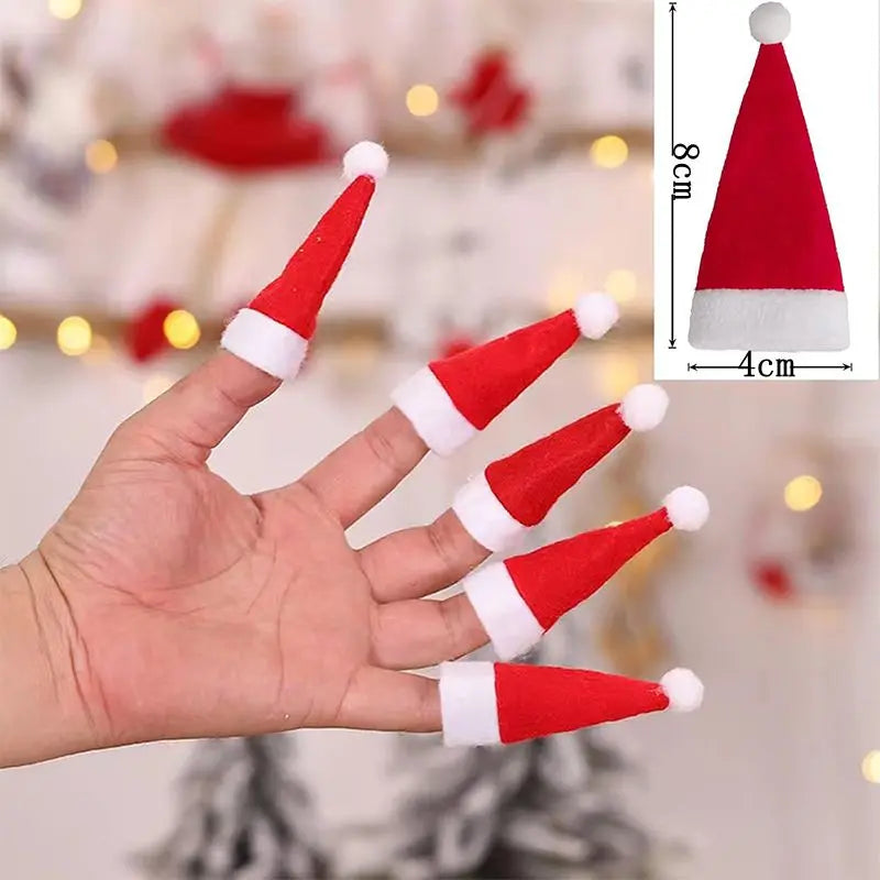 Christmas Santa Hat Cutlery Holder Bags – 10/20/50 Pcs Holiday Tableware Holder Babs
