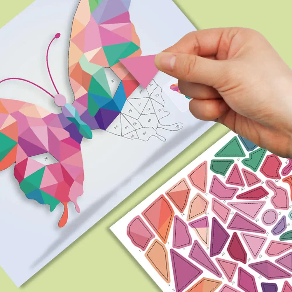 Kids 3D Mosaic Sticker Puzzle – DIY Animal Collage Art Kit Ages 3+ Kids Craft Puzzle Kit Babs