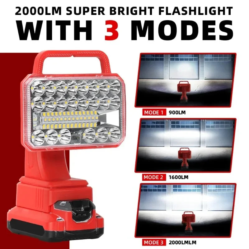 18/20V Cordless LED Floodlight for Makita Milwaukee Craftsman Cordless Work Light Babs