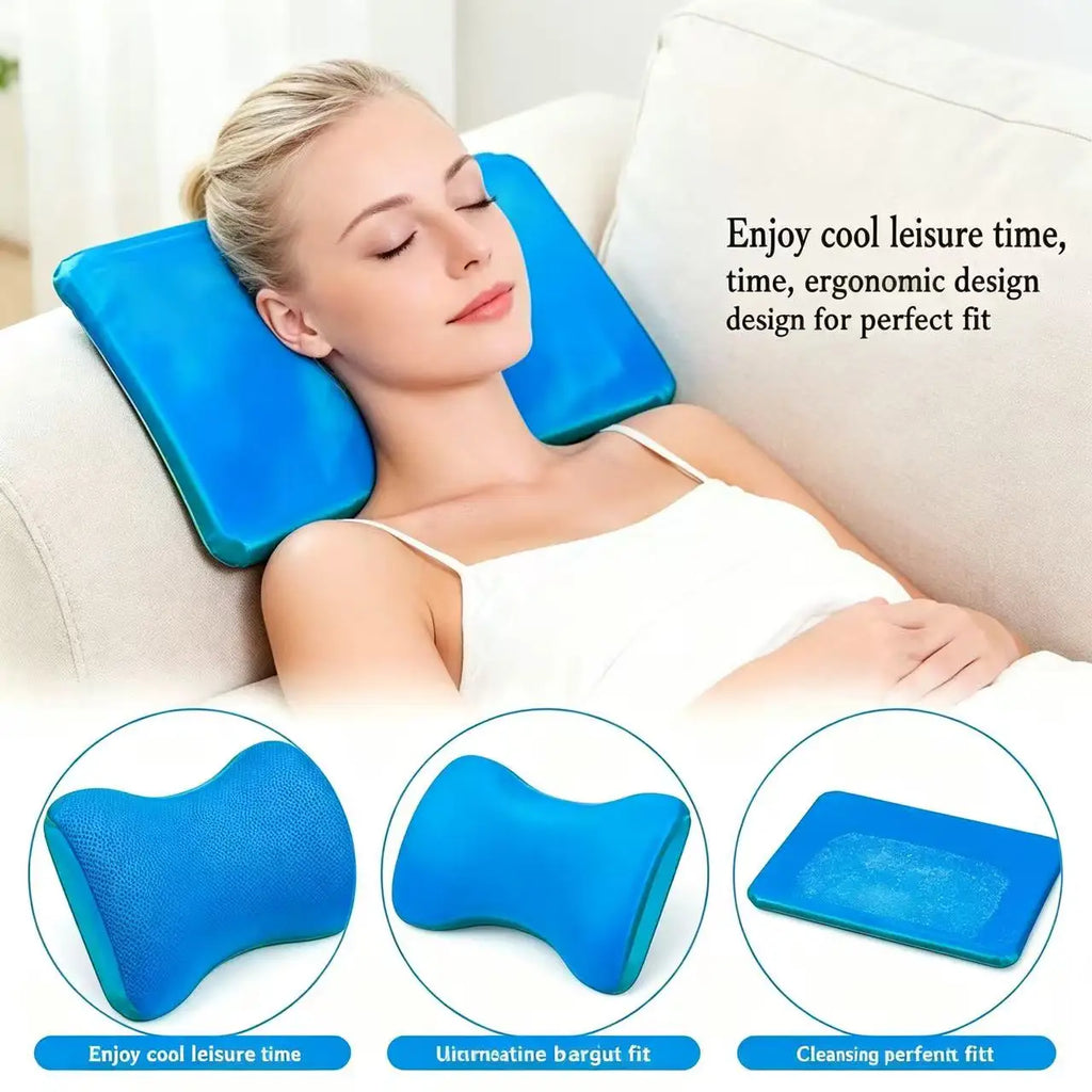 Ergonomic Cooling Gel Neck Pillow for Summer Naps & Sofa Rest Cooling Gel Pillow Babs