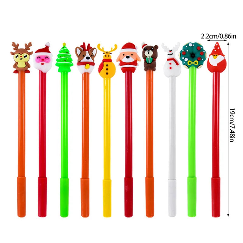 Christmas Cartoon Gel Ink Roller Ball Pens – 10/20 Pack Cartoon Gel Pens Babs