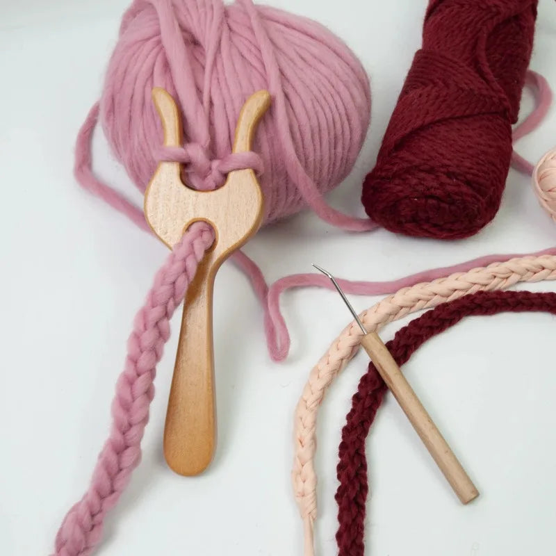 19cm Bamboo Knitting Fork – Wool Flower Knitting Tool Knitting Fork Tool Babs