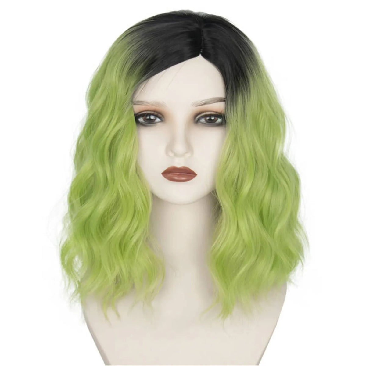 Black Green Gradient Curly Cosplay Wig – Women's Halloween Wig Costume Cosplay Wig Babs 1 One Size