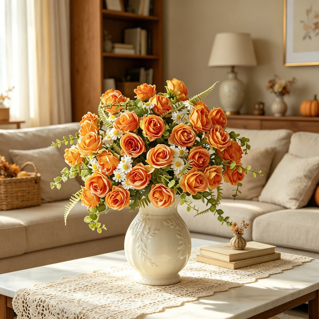 Artificial Silk Rose Flowers – Wedding & Home Décor Bouquet Artificial Silk Flowers Babs