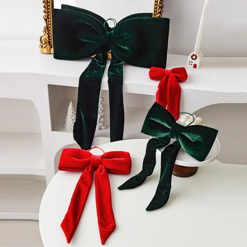 Velvet Christmas Bows 12pcs – Tree & Party Hanging Ornaments Christmas Bow Ornaments Babs