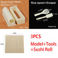 Sushi Maker Mold Set – Round, Square & Heart Onigiri Molds Sushi Mold Set Babs 3pcs-Round set