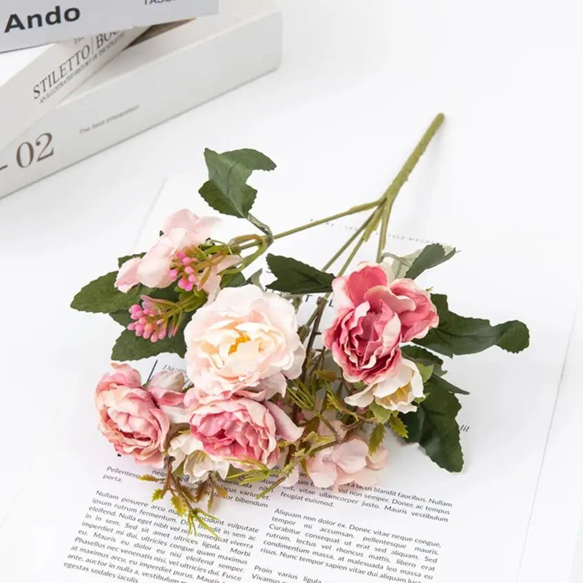 Silk Peony Artificial Flower Bouquet – Wedding & Home Décor Artificial Flower Bouquet Babs color 4 1 pc