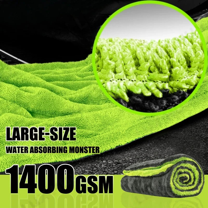1400GSM Microfiber Car Drying Towel – Oversized 60x40cm Car Drying Towel Babs