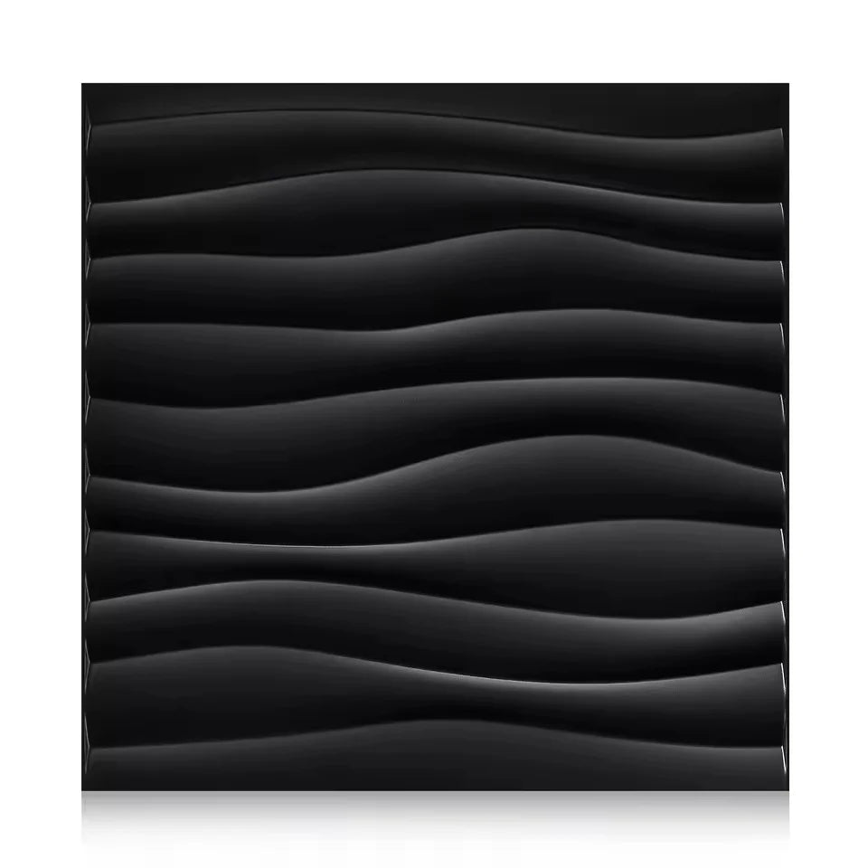 3D PVC Wall Panels 30x30cm Geometric DIY Home Décor – 10pcs 3D Wall Panels Babs S107-Balck