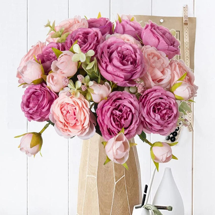 Artificial Silk Peony Bouquet – Wedding & Home Décor Gift Artificial Flower Bouquet Babs