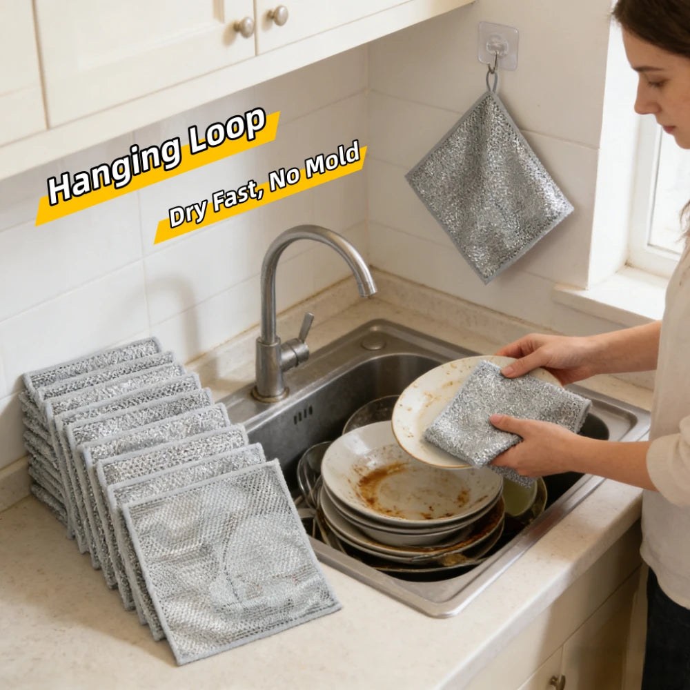 Double-Sided Metal Wire Scrubber Cloth – Kitchen Scouring Pad Kitchen Scouring Pad Babs