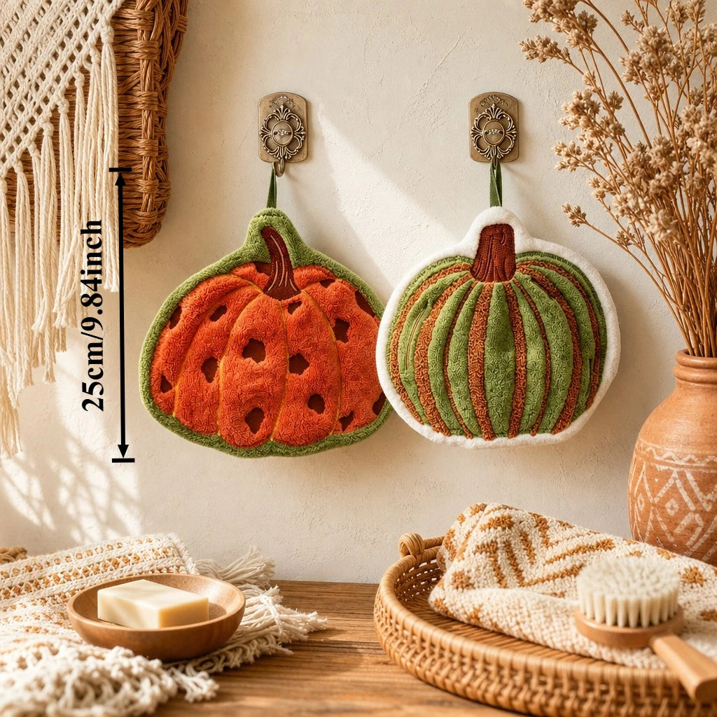 Pumpkin Hanging Hand Towel – Microfiber Quick Dry Fall Towel Hand Towel Babs