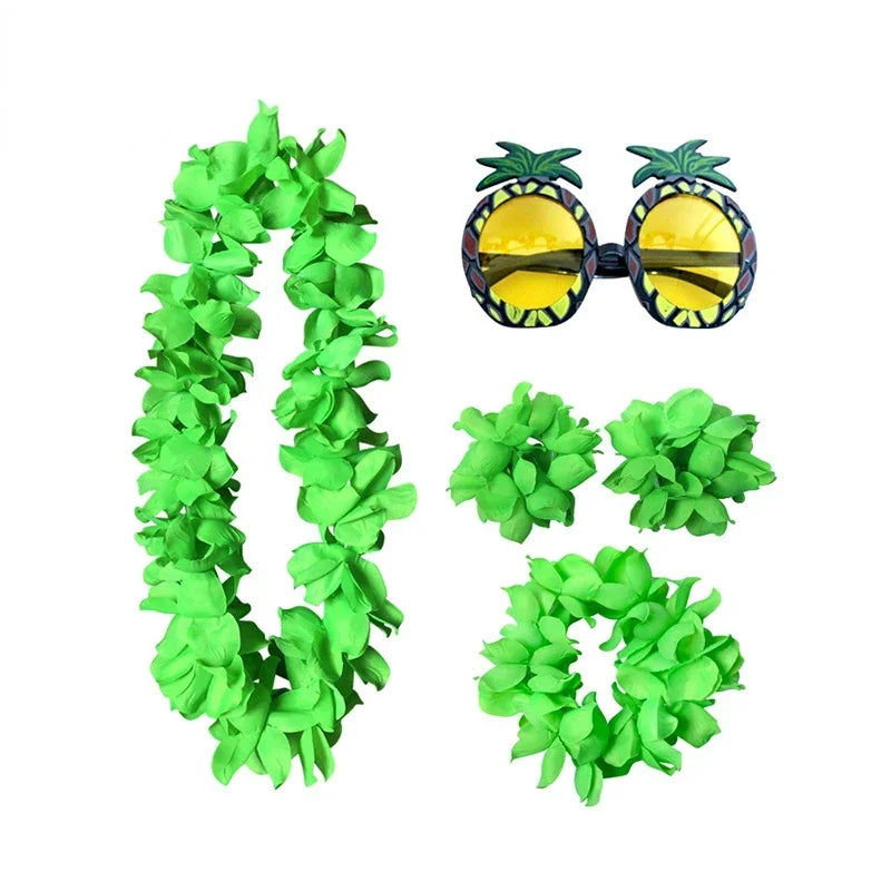Hawaiian Luau Flower Headband Lei Wreath – Tropical Party Floral Party Headband Babs