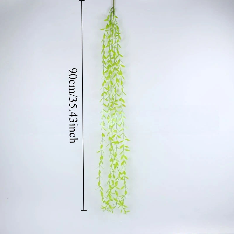 Artificial Hanging Willow Branch – Faux Green Vine Decor Artificial Hanging Plant Babs green 50PCS